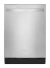 Front. Whirlpool - 24 inch Top Control Built-In Stainless Steel Tub Dishwasher with Boost Cycle and 55 dBA - Stainless Steel.