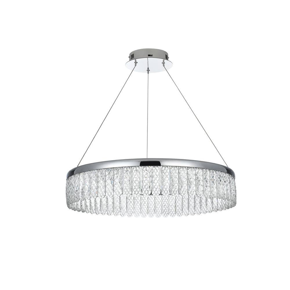 Angle. Elegant Lighting - Rune 24 inch Adjustable LED chandelier in Chrome - Chrome.