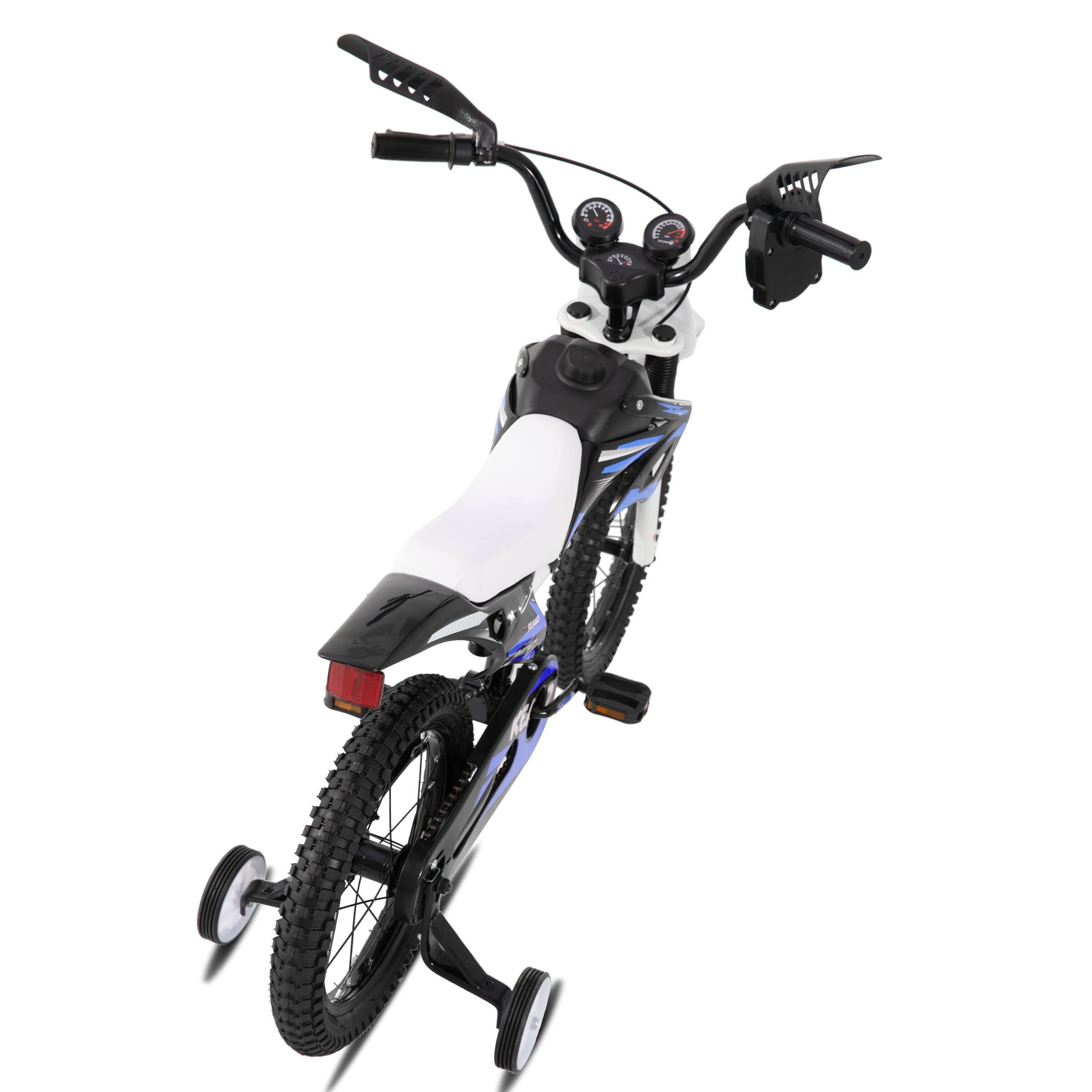 Alt View 2. JOYSTAR - JOYSTAR Thunderbolt 16" Motocross Style Kids Bike for Ages 4-7 Boys Girls, Children Bicycle with Training Wheels, Blue - Blue.