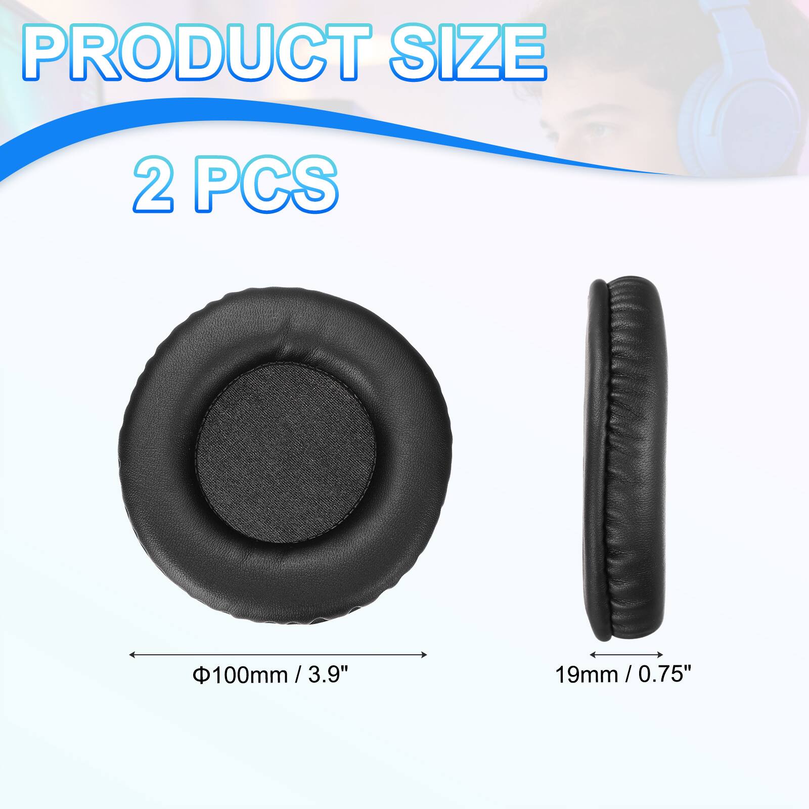 PRODUCT SIZE  
2 PCS  
Φ100mm / 3.9"  
19mm / 0.75"