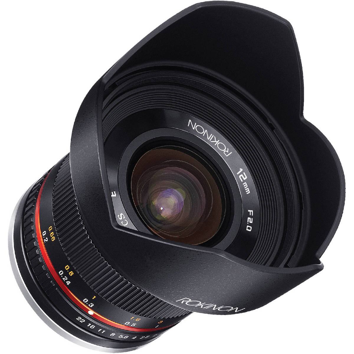 ROKINON 12mm F2.0 0.2 0.66 10UO 0.24 0.8 0.3 runon 22 1.6 1.0.5 u 16/11 5.6 4 S
