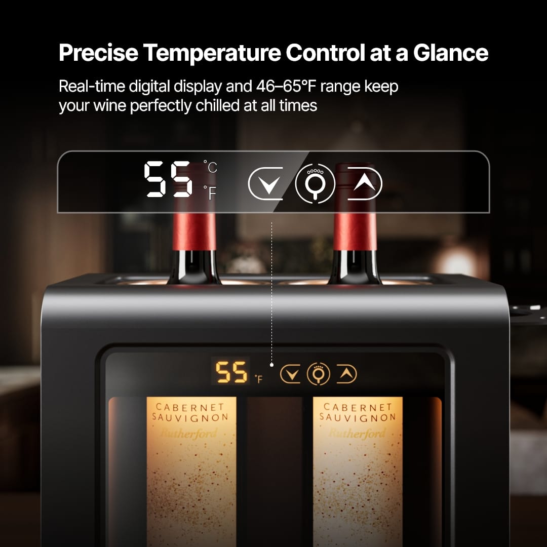 Ca'Lefort 3 in 1 Wine Chiller Set,2 Bottle Electric Cellar, Auto