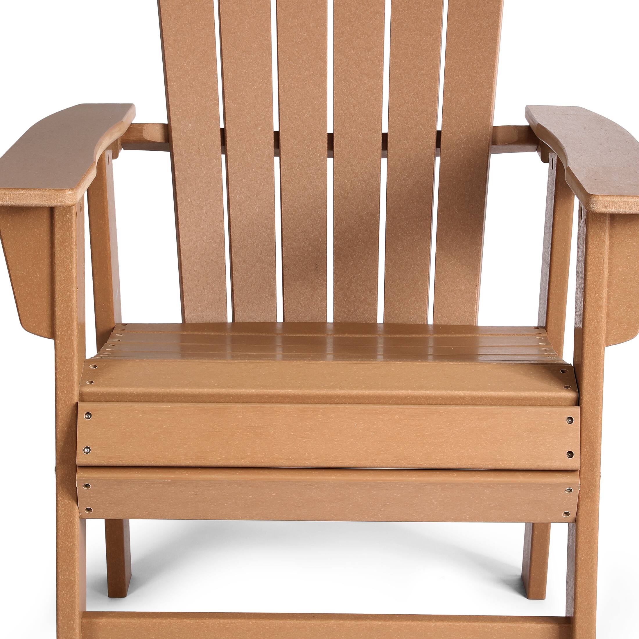 Alt View 6. WestinTrends - WestinTrends Dylan Outdoor Patio Shell-back Adirondack Dining Chair Weather Resistant - Teak.