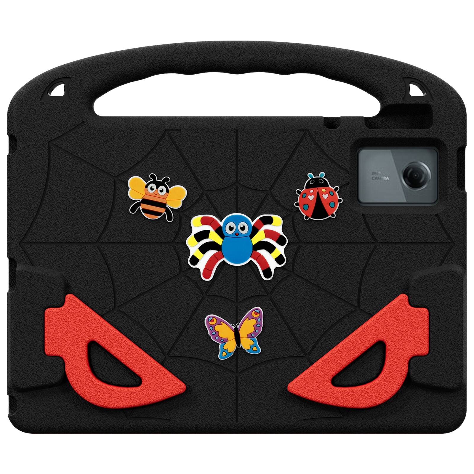 Left. UUCOVER - Kids Case for Lenovo Idea Tab 11 inch (TB336) 2025 / Lenovo K11 Gen 2,Shockproof EVA Case Handle Kickstand Cover - Black/Red.
