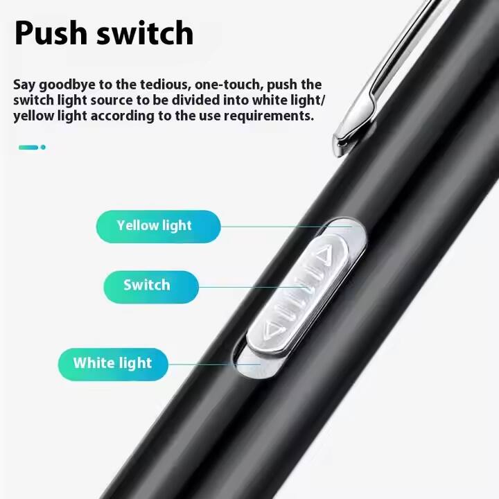 Push switch

Say goodbye to the tedious, one-touch, push the switch light source to be divided into white light/ yellow light according to the use requirements.

- Yellow light
- Switch
- White light