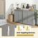 The text on the image reads: "Crate Anti-toppling Devices Firmly fix the cupboard to the wall."