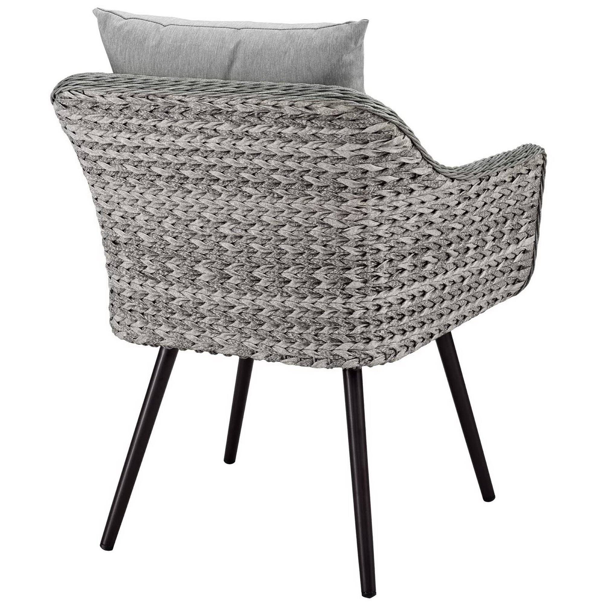 Back. Modway - Endeavor Outdoor Patio Wicker Rattan Armchair by Modway - Gray Gray.
