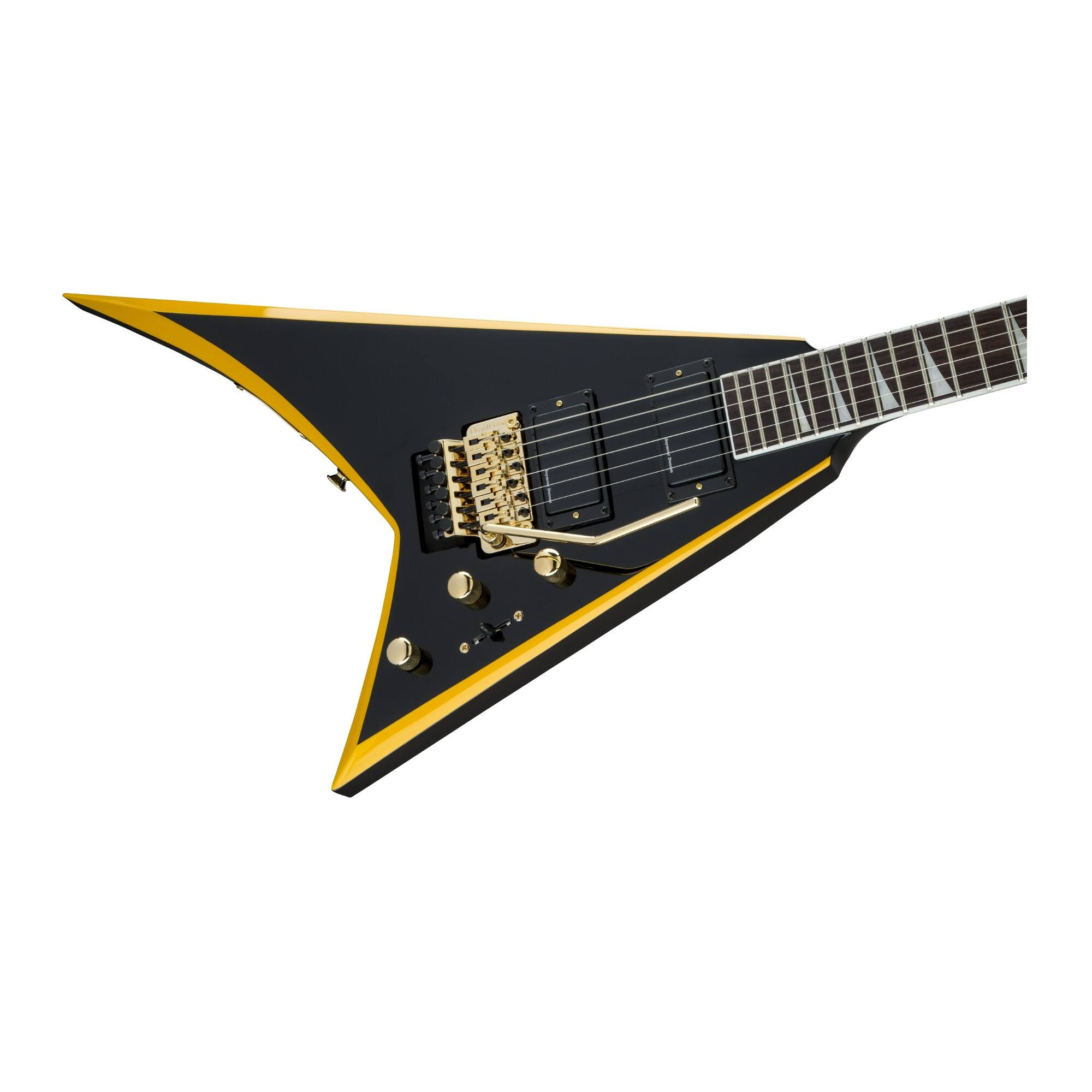 Left. Jackson - Jackson X Series Rhoads RRX24 6-String Guitar (Black with Neon Yellow Bevels).