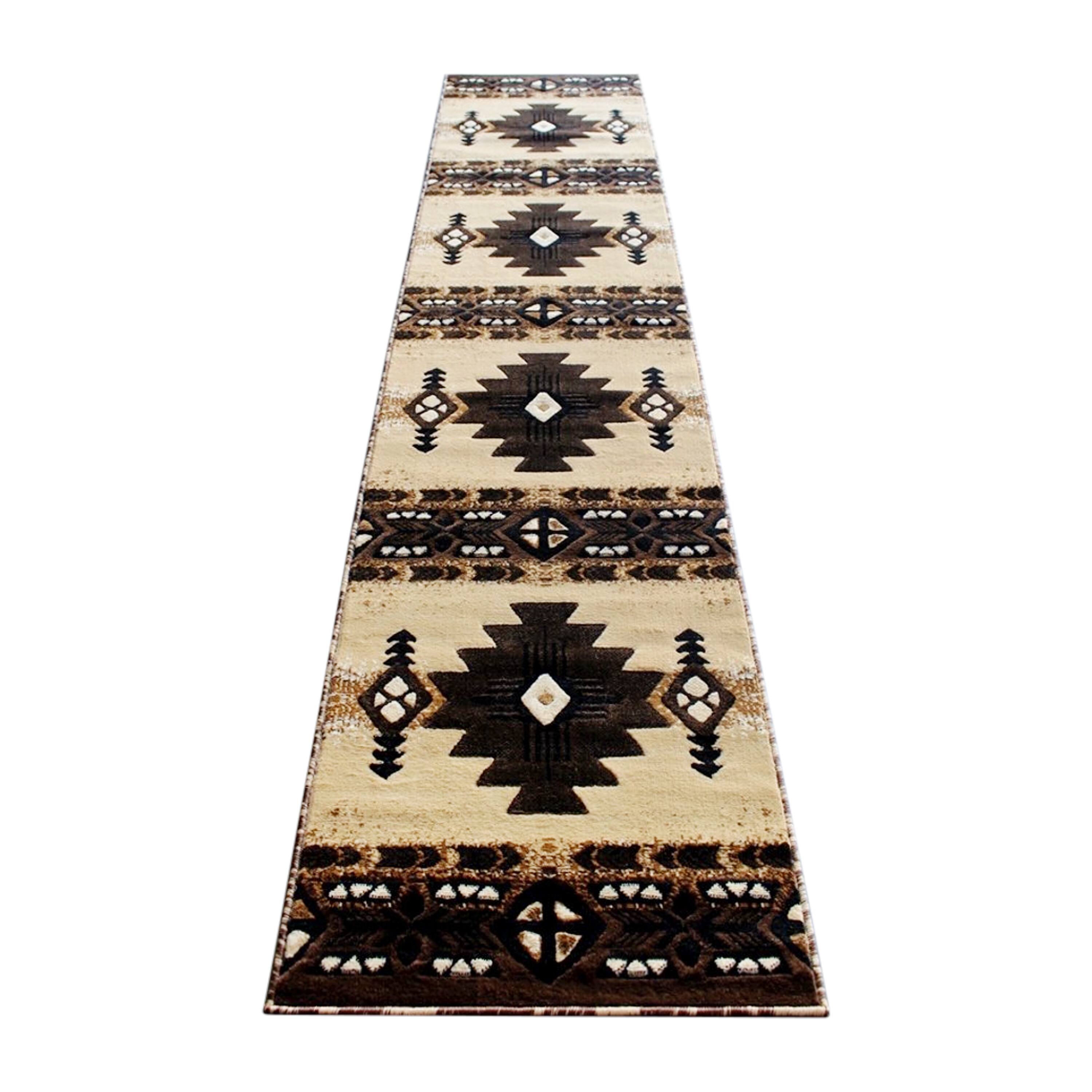 Alt View 1. Emma + Oliver - Santa Fe Olefin Accent Rug with Complementary Southwestern Pattern and Jute Backing - Brown.