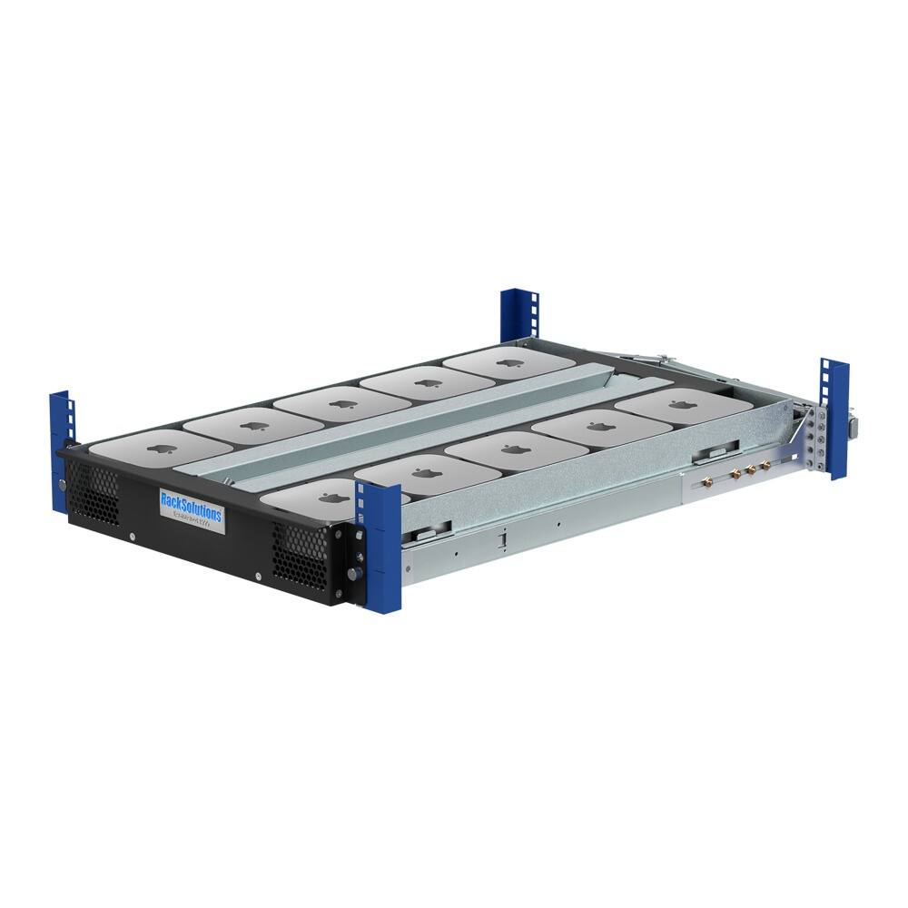 Front. RackSolutions - RackSolutions 2U HyperShelf for 10 Apple Mac Mini (M4, 2024) - Black.