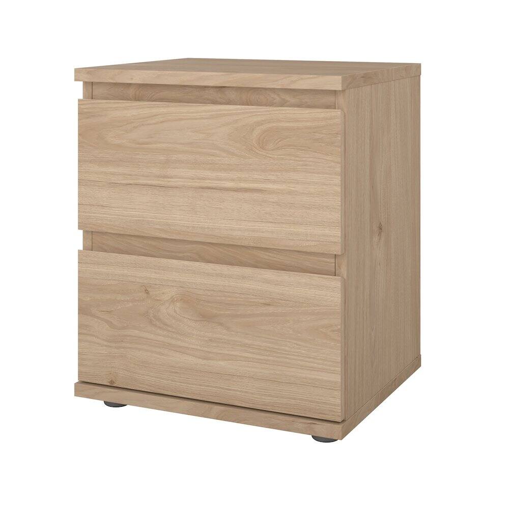 Alt View 5. Tvilum - Aurora 2 Drawer Nightstand, Jackson Hickory - Brown.