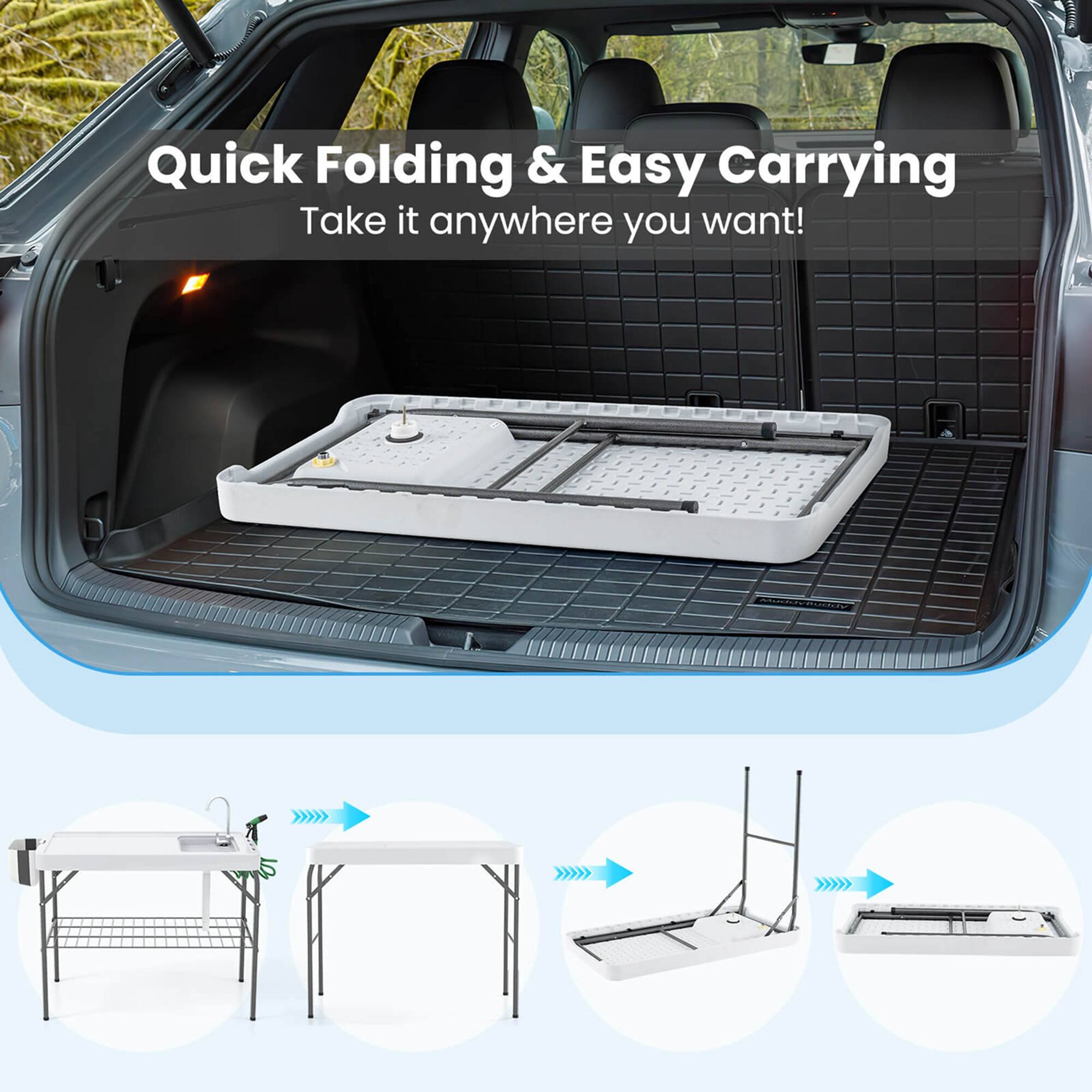 Quick Folding & Easy Carrying  
Take it anywhere you want!
