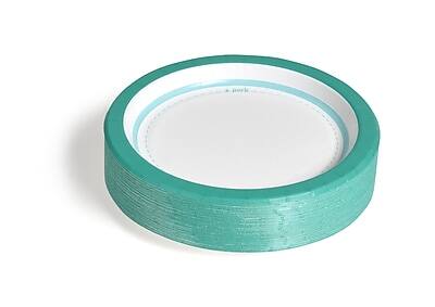 Alt View 3. Perk - Perk™ Medium-Weight Paper Plates, 8.5", Teal/White, 500/Carton (PK54329CT) - Teal/White.