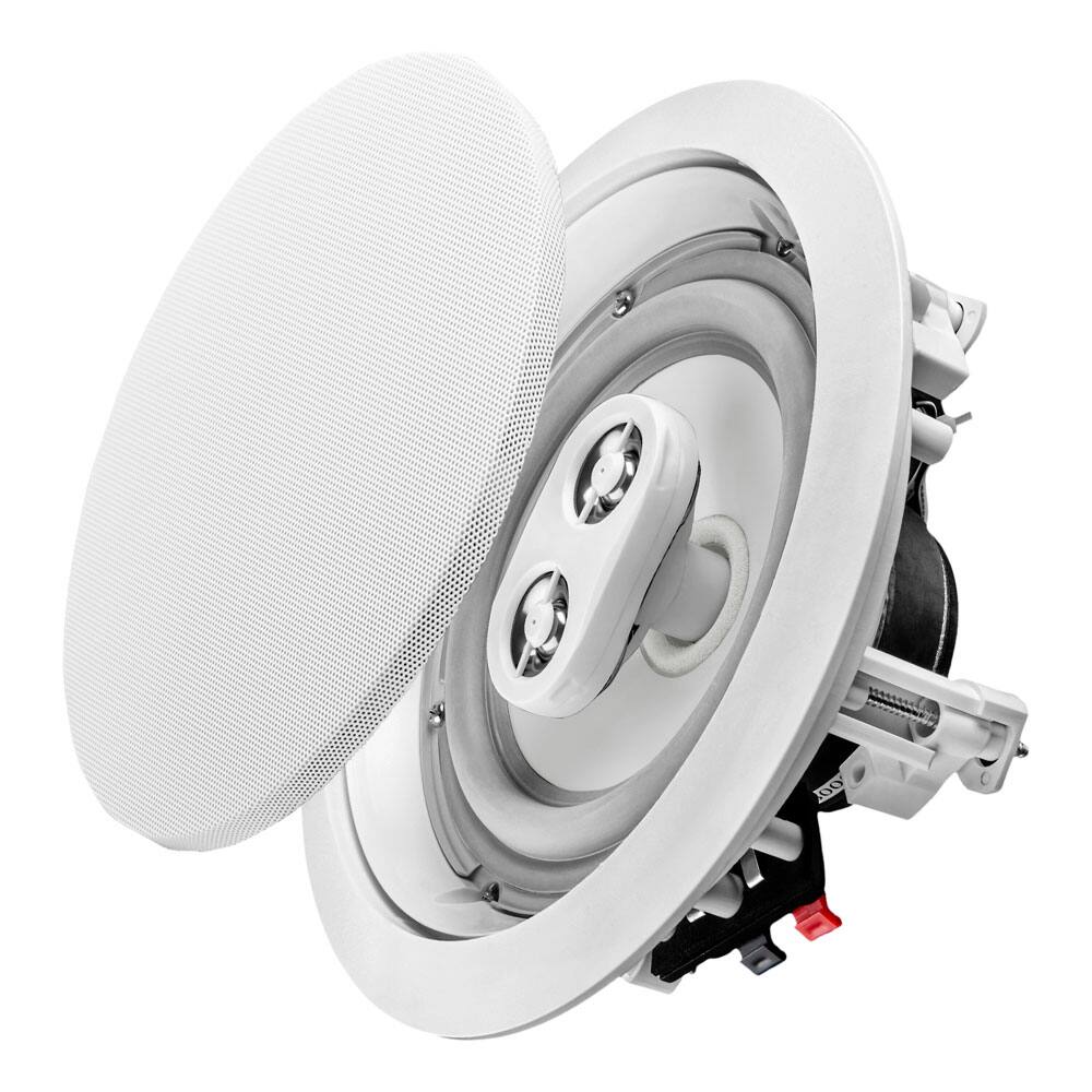 OSD Audio - 6.5" 150W Weather-Resistant Indoor/Outdoor Dual Voice Coil Stereo In-Ceiling Speaker (Single) - ICE600TTWRS - White