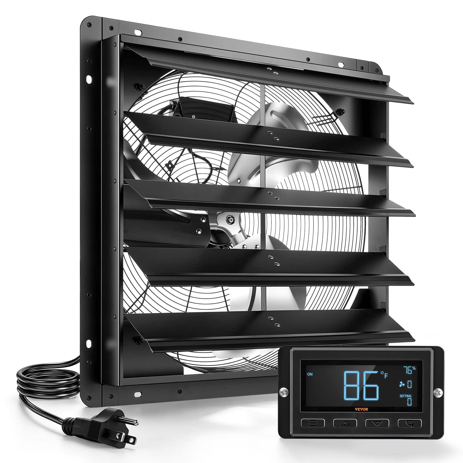 VEVOR - 20 Inch Shutter Exhaust Fan Wall Mounted Automatic Louvers EC Motor, Steel Housing, Temperature & Humidity Controller - Black price history on PriceWatchPro