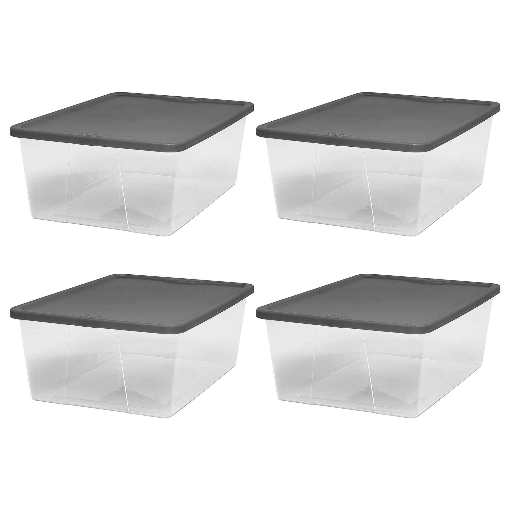 Alt View 8. Homz - Homz 12 Qt Stackable Plastic Storage Container with Snaplock Lid, Gray (8 Pack).