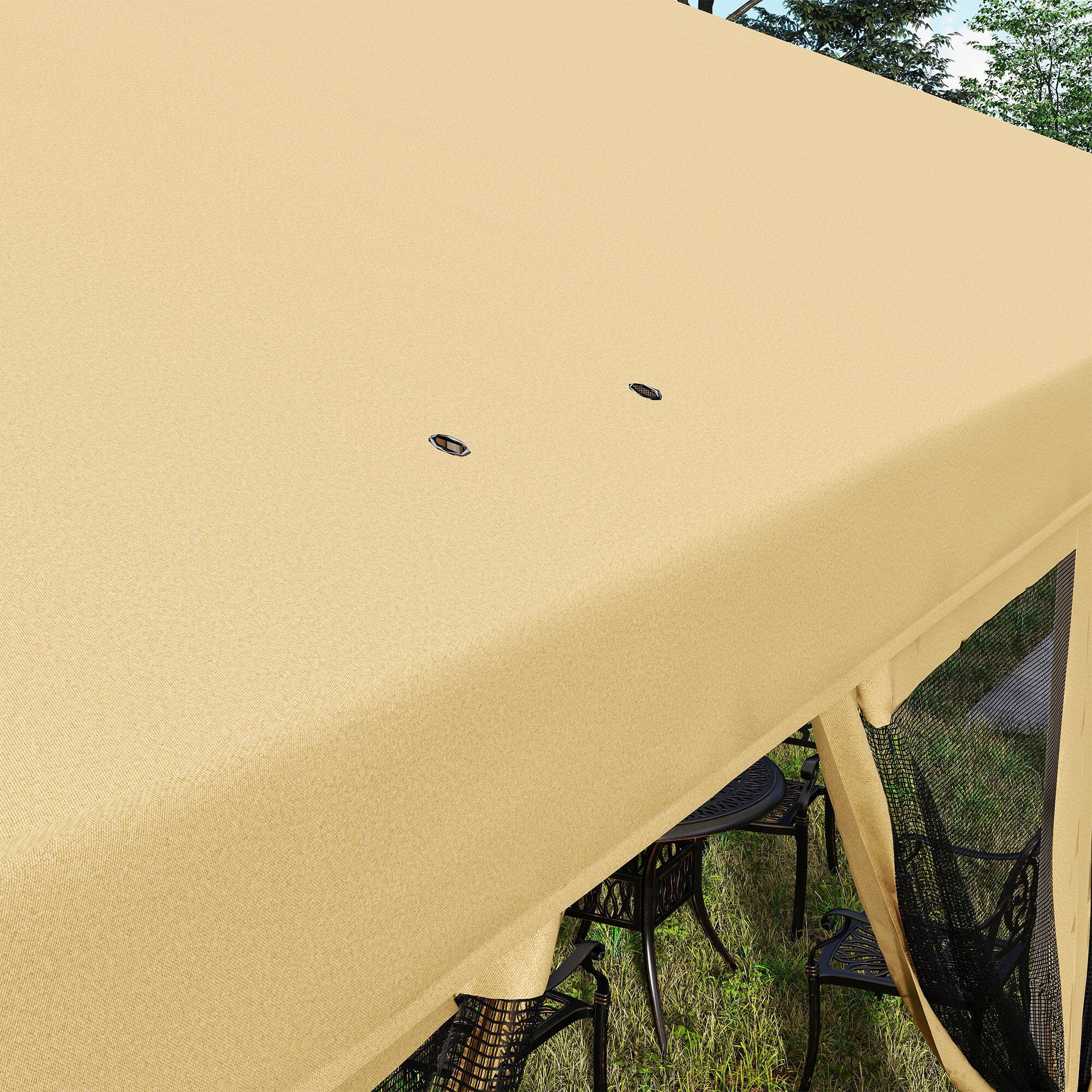 Alt View 8. Outsunny - 10' x 20' Pop Up Canopy Tent with Netting, Heavy Duty Instant Sun Shelter - Beige.