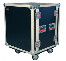 Gator - 12U Shock Audio Road Rack Case with Casters and Heavy-Duty Commercial Grade Plated Hardware and Reinforced Ball Corners