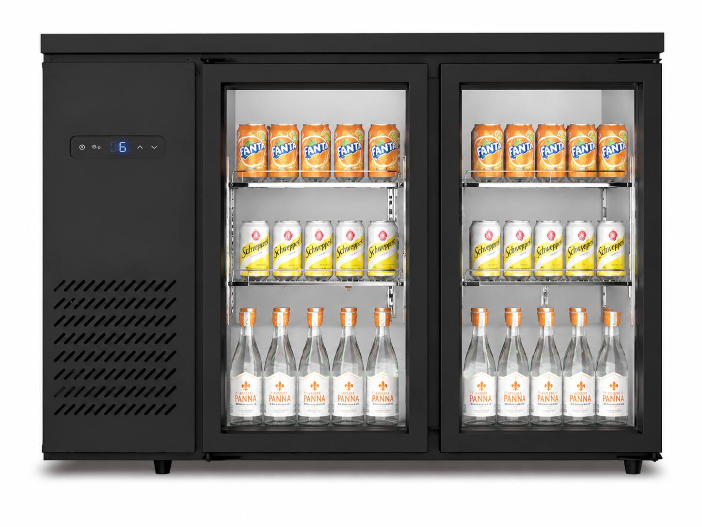 Yeego - 11 cu. ft. Commercial Glass Door Beverage Cooler, 381-Can Capacity, Digital Temperature Control 32-50°F - Black price history on PriceWatchPro