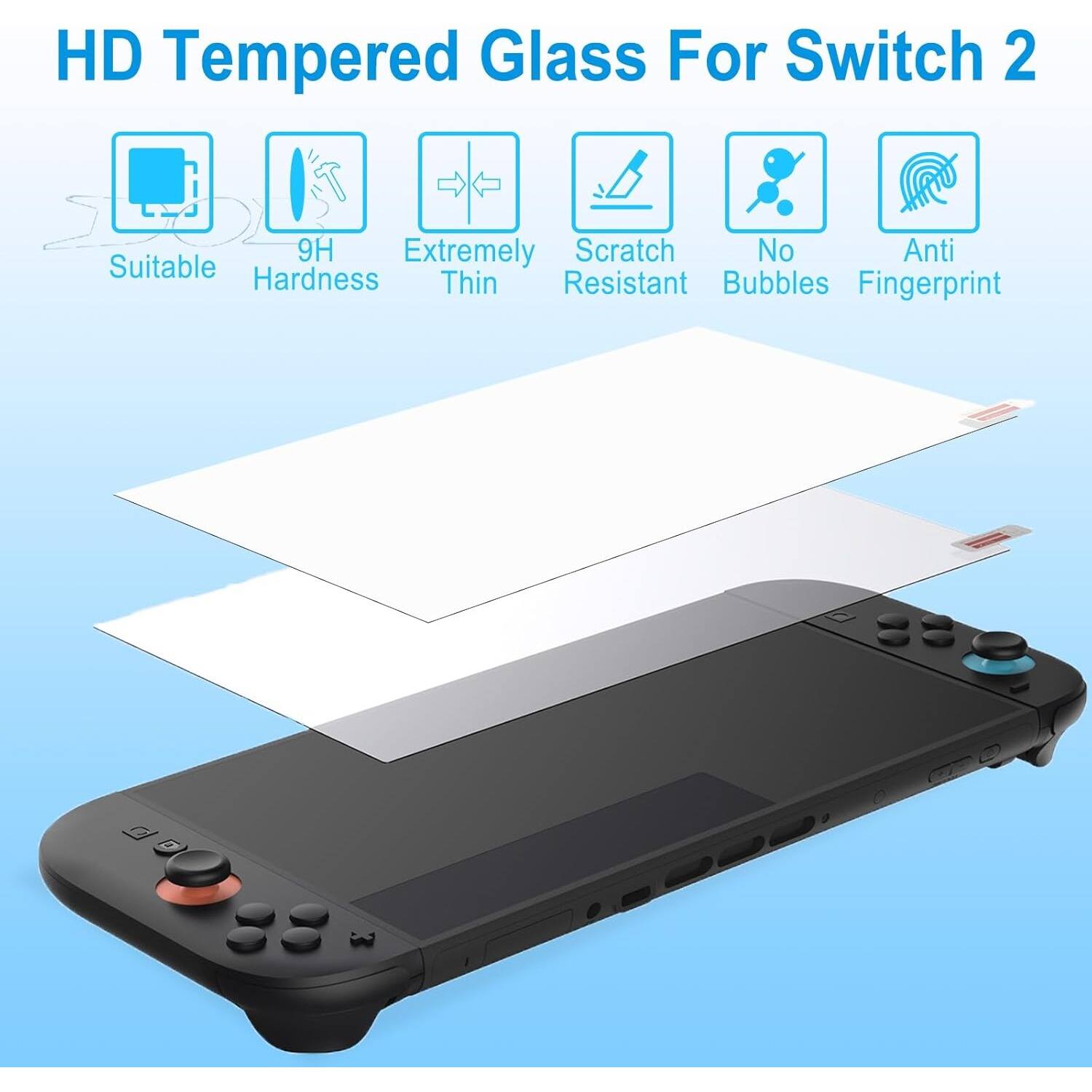 HD Tempered Glass For Switch 2

- Suitable
- 9H Hardness
- Extremely Thin
- Scratch Resistant
- No Bubbles
- Anti Fingerprint
