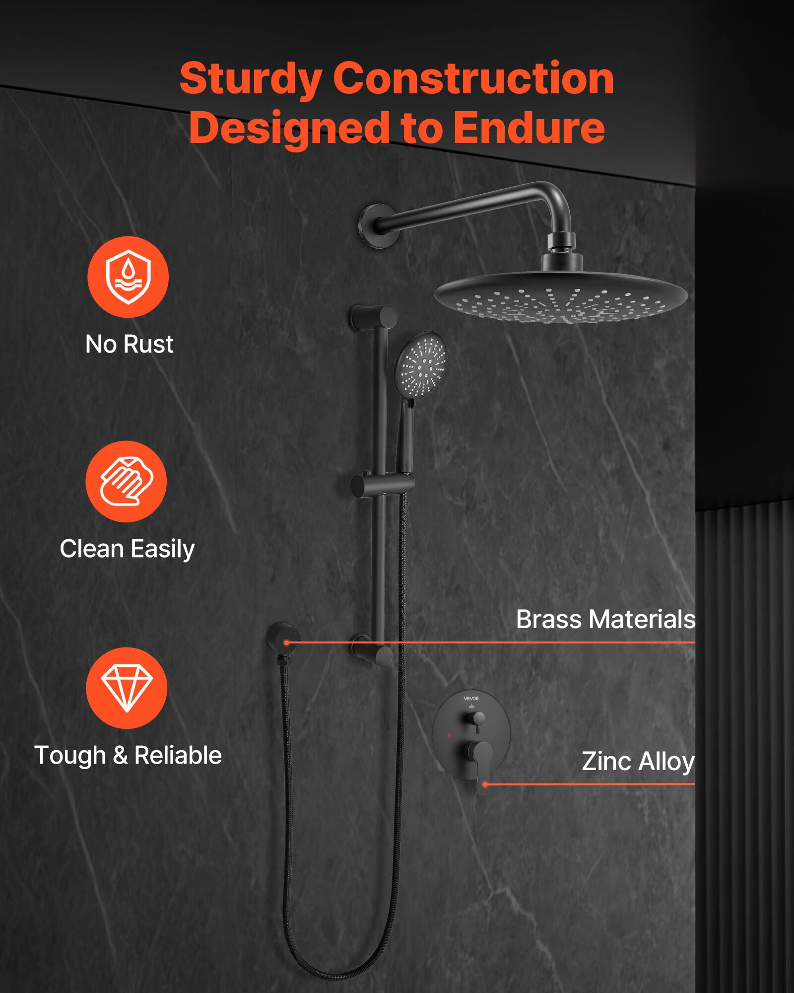 Sturdy Construction Designed to Endure

- No Rust
- Clean Easily
- Brass Materials
- Tough & Reliable
- Zinc Alloy