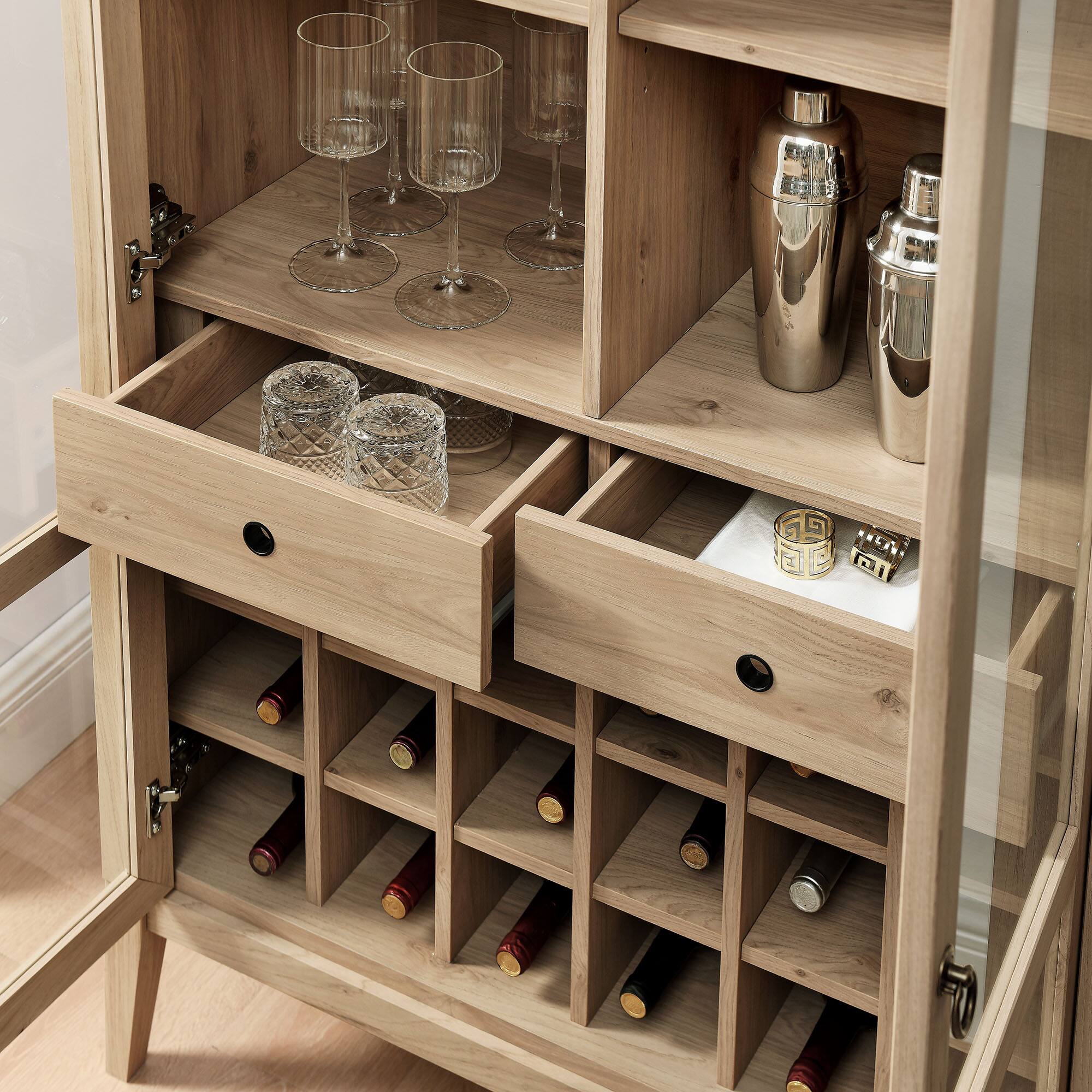 Alt View 1. Modway - Nolan Arched Bar Cabinet by Modway - Light Oak.