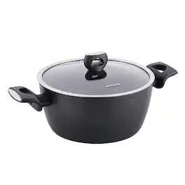 Korkmaz - Nora 2 Piece 3 Liter Alumium Nonstick Casserole Dish with Lid - Black