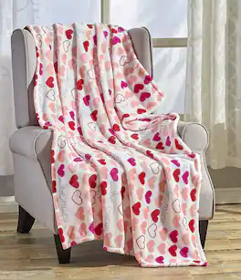 Noble House - Valentine's Day Heart Collection Ultra Plush & Comfy Throw Blanket (50" x 60") - -Isabella - Be Mine