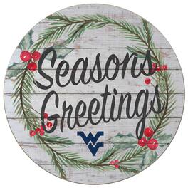 Jardine - West Virginia Mountaineers 20'' x 20'' Season's Greetings Circle - White