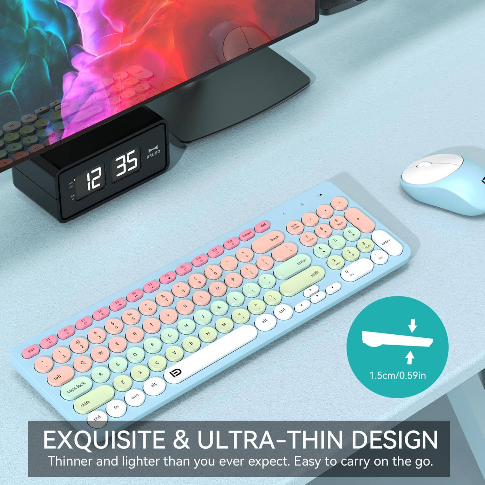 - 12:35
- BRUNO
- EXQUISITE & ULTRA-THIN DESIGN
- Thinner and lighter than you ever expect. Easy to carry on the go.
- 1.5cm/0.59in