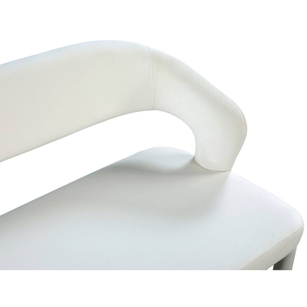 Alt View 1. Meridian Furniture - Destiny Cream Velvet Bench - Cream Velvet.