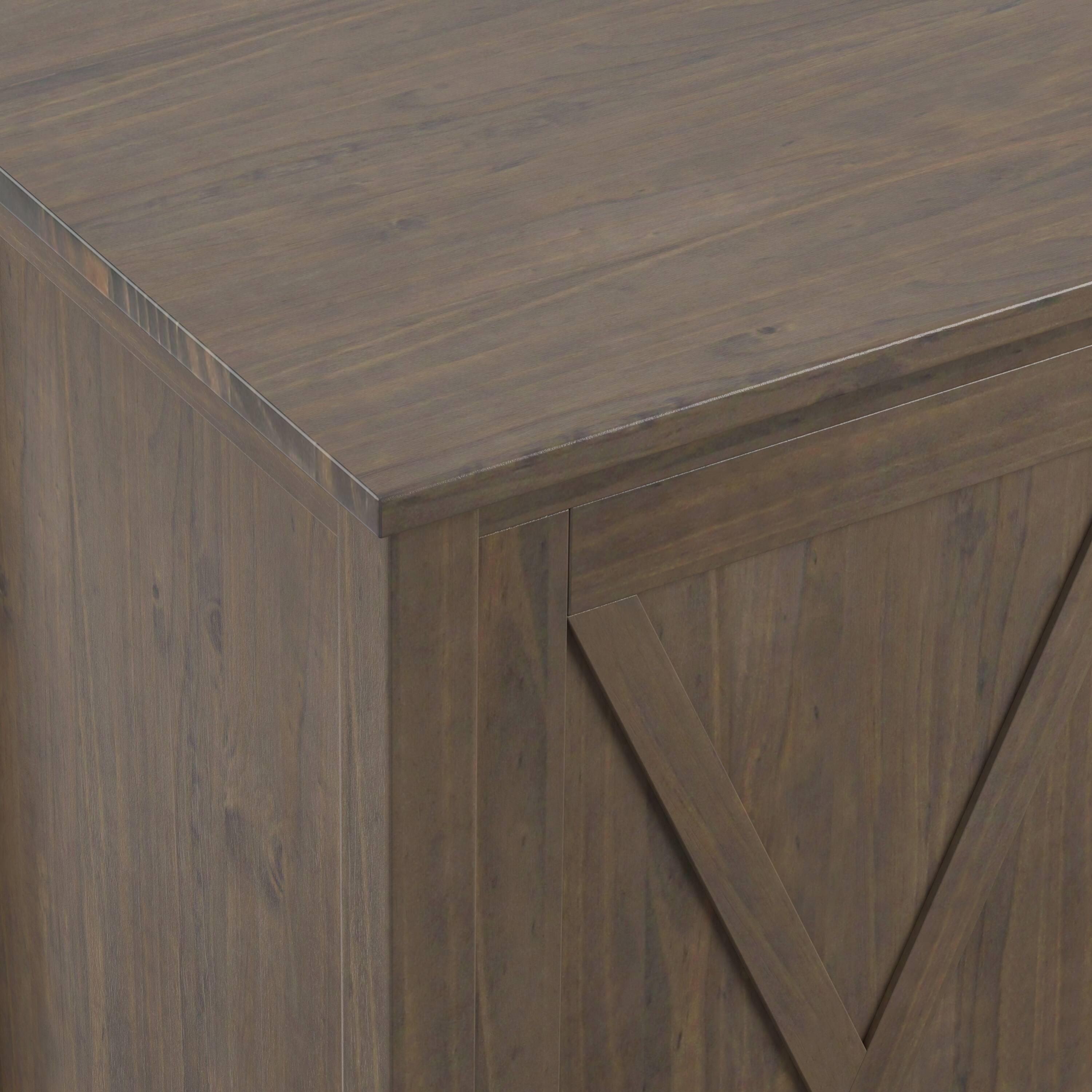 Alt View 5. Simpli Home - Ela SOLID WOOD Sideboard with Wine Storage in Smoky Brown - Smoky Brown.