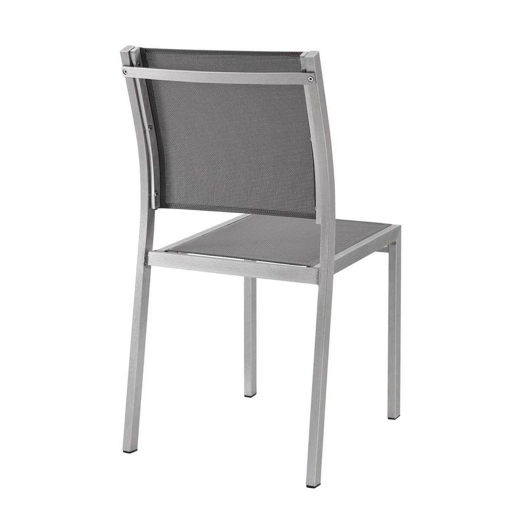 Back. Modway - Shore Outdoor Patio Aluminum Side Chair by Modway - Silver Gray.