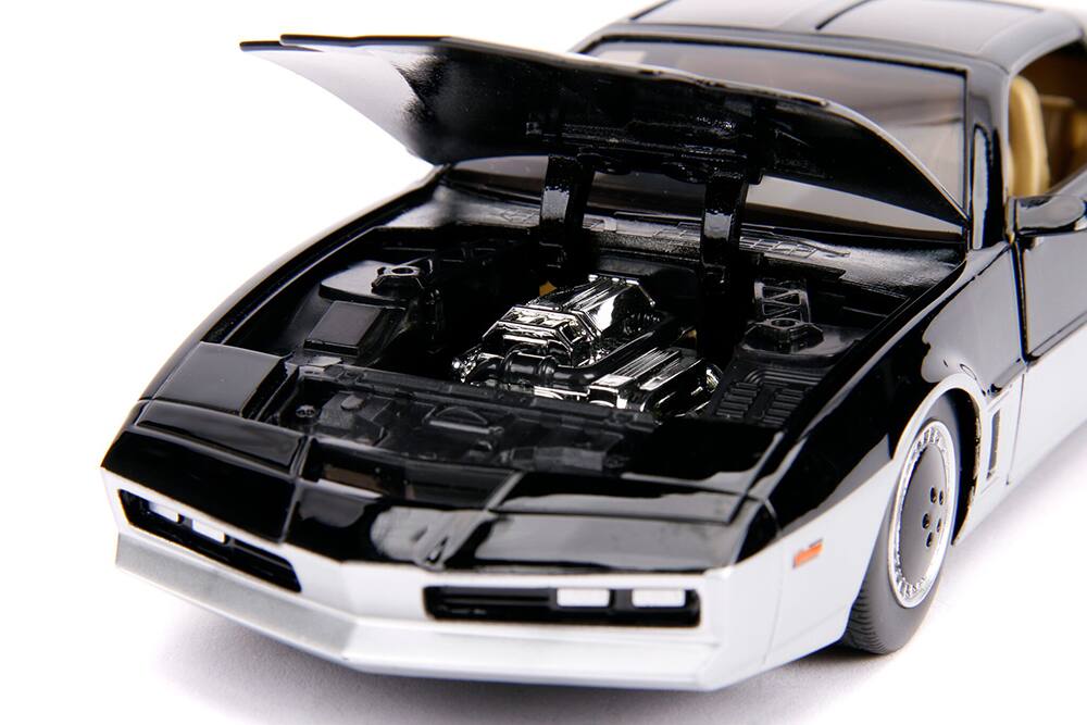 Alt View 1. Jada - K.A.R.R. Black and Silver with Light "Knight Rider" (1982) TV Series "Hollywood Rides" Series 1/24 Diecast Car by Jada.