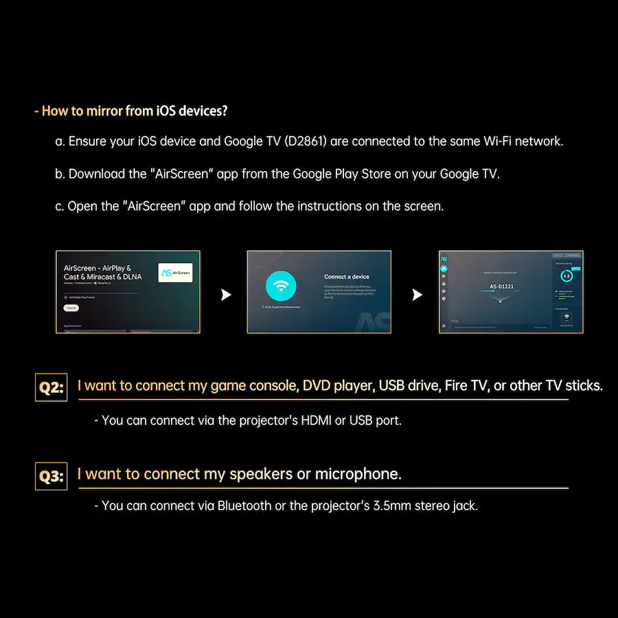 ETOE E3 Pro Official Licensed Google TV Smart Projector, 4K UHD