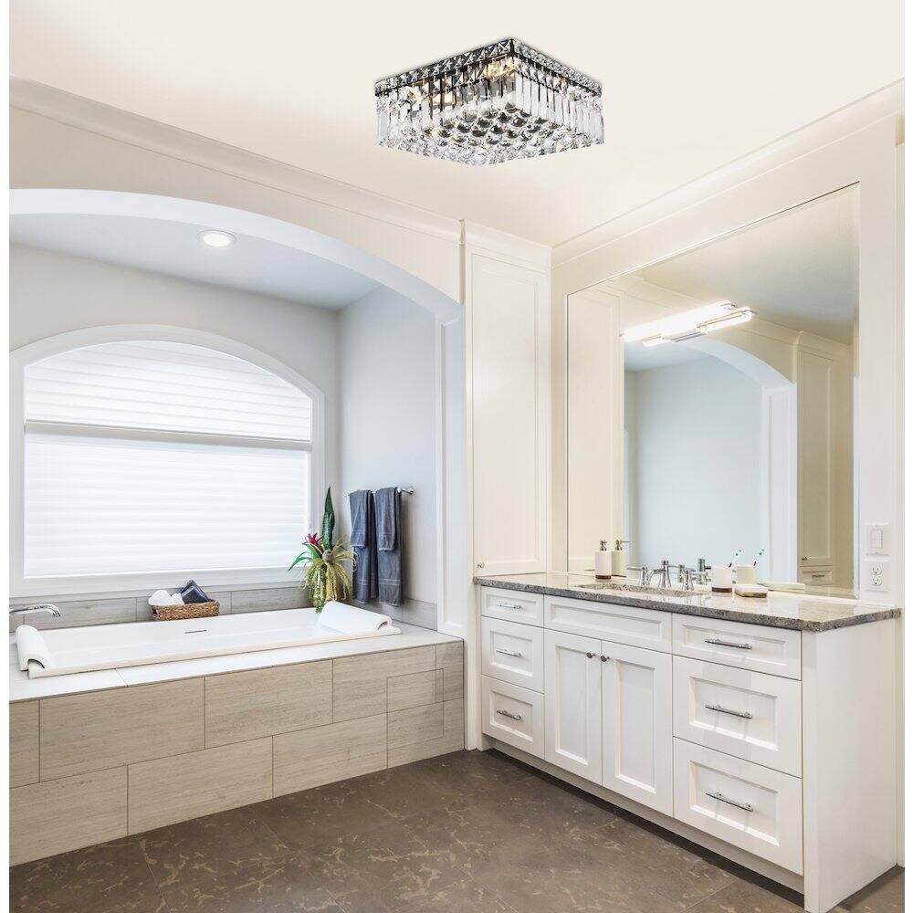 Alt View 4. Elegant Lighting - Maxime 14 Inch Black Flush Mount - Black And Clear.