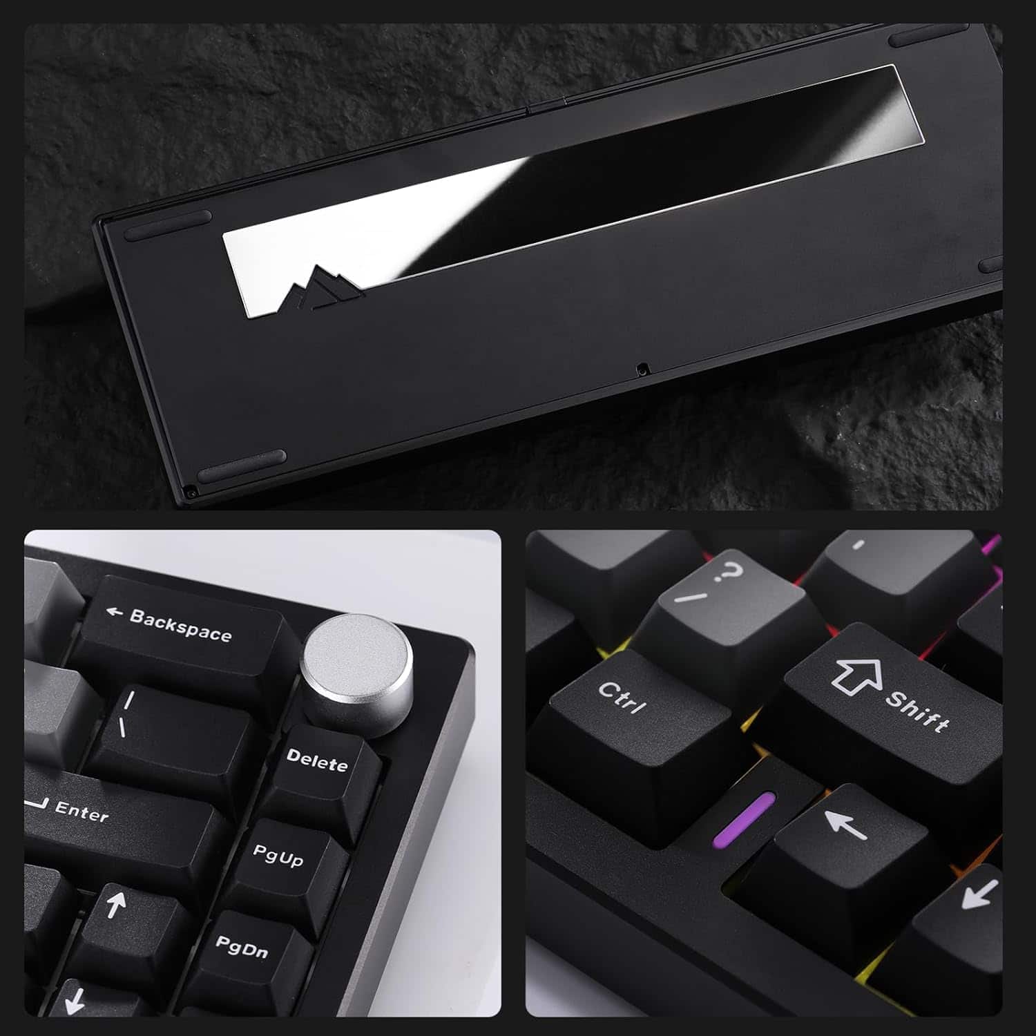 Wikistore AL68 Wireless Mechanical Keyboard,Full Aluminum CNC with