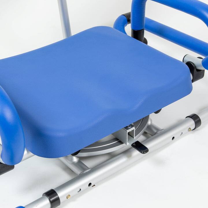Alt View 4. iLIVING - ILG-628 Swivel Pivot Tub-Mounted Shower Chair with Padded Seat, Back & Arms, Adjustable Width for Bathtub Safety Support - Blue.