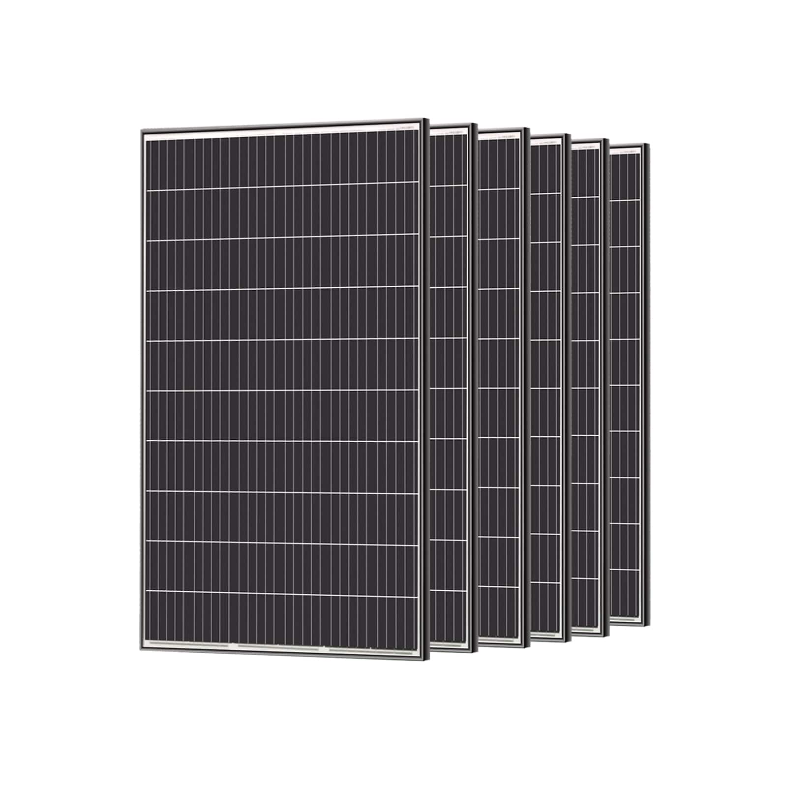 Front. Renogy - 6pcs 320W Solar Panel 24V Monocrystalline On/Off Grid 1920W for RV Farm Home Rooftop Residential Commercial House - Black.