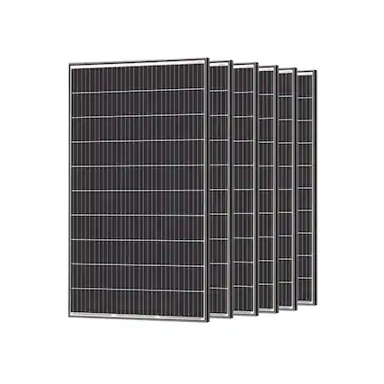 Front. Renogy - 6pcs 320W Solar Panel 24V Monocrystalline On/Off Grid 1920W for RV Farm Home Rooftop Residential Commercial House - Black.