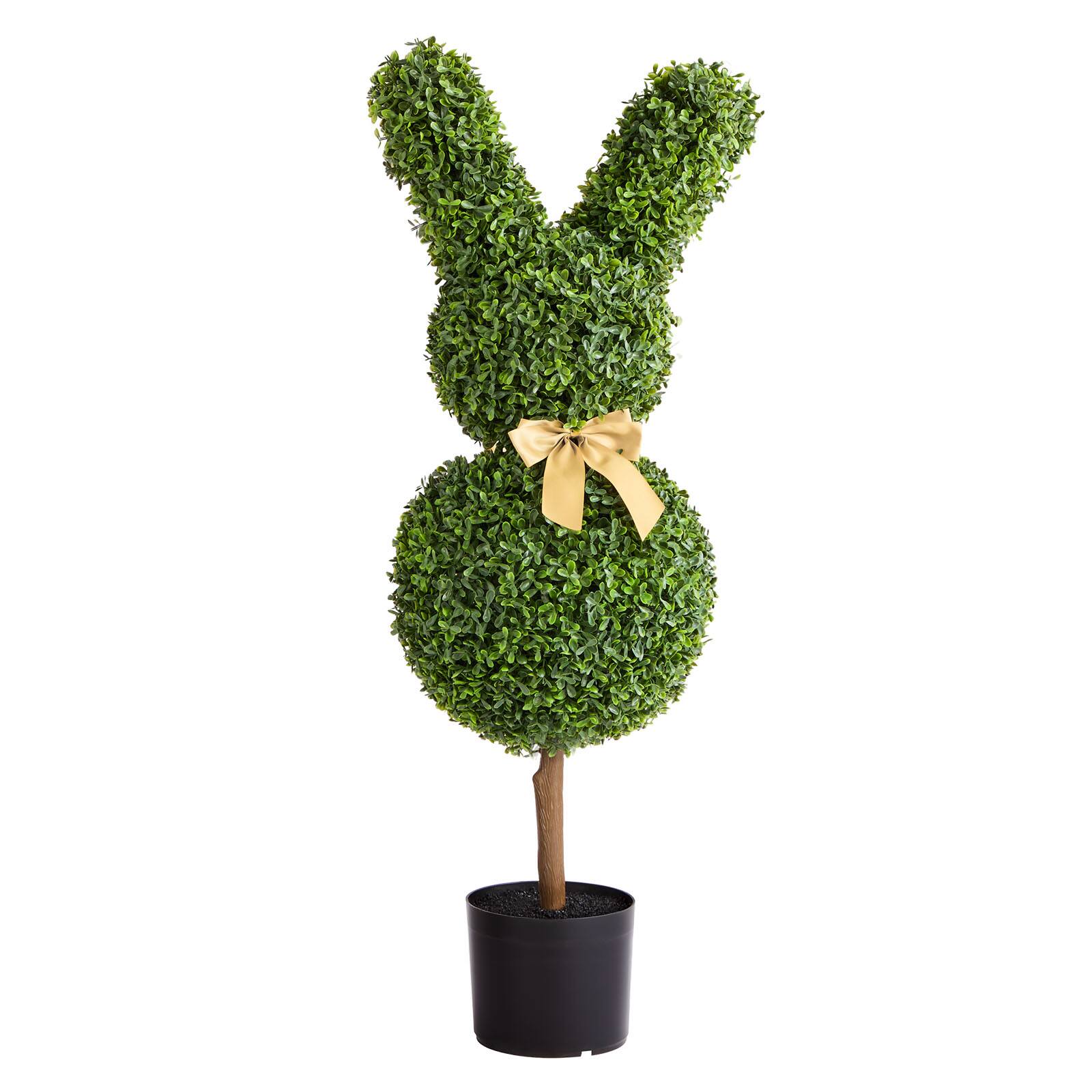 Alt View 5. VEVOR - Artificial Topiary Bunny-Shape Boxwood Ball, 2 Set 36 inch Faux Boxwood Plant Balls, Fake Silk Tree Look Real - Green.