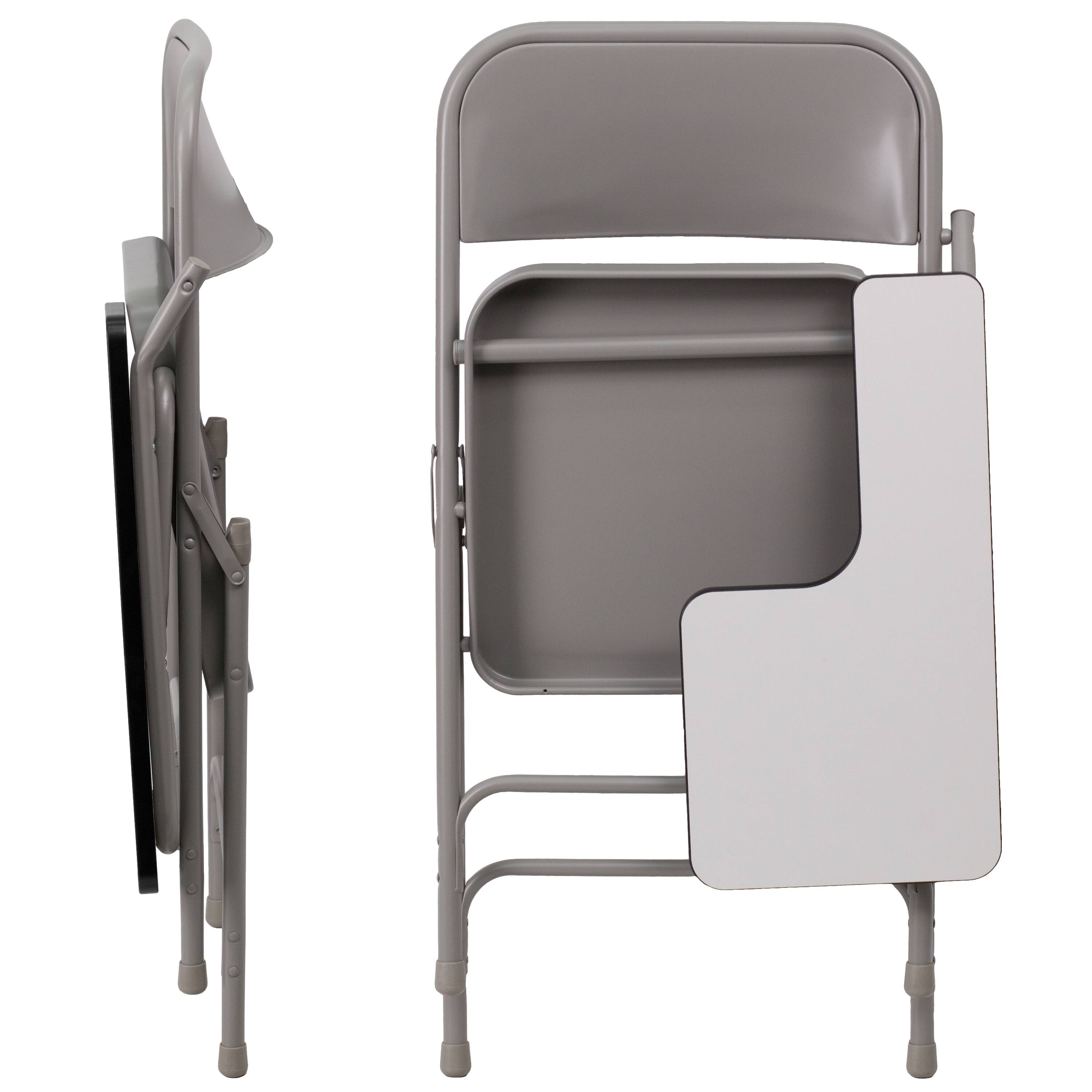 Alt View 9. Emma + Oliver - Premium Steel Folding Chair with Left Handed Tablet Arm - Event Chair - Beige.