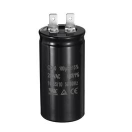 Unique Bargains - CD60 Run Capacitor 100uF 250VAC 50/60Hz Motor Start for Washing Machine Air Compressor - Black