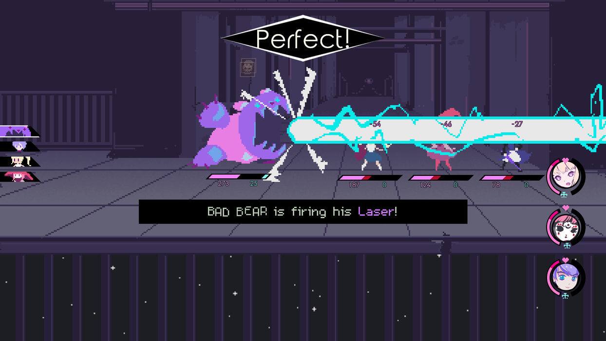 Perfect!  
54 46 -27 273 25 187 0  
BAD BEAR is firing his Laser!  
124 0 78 0