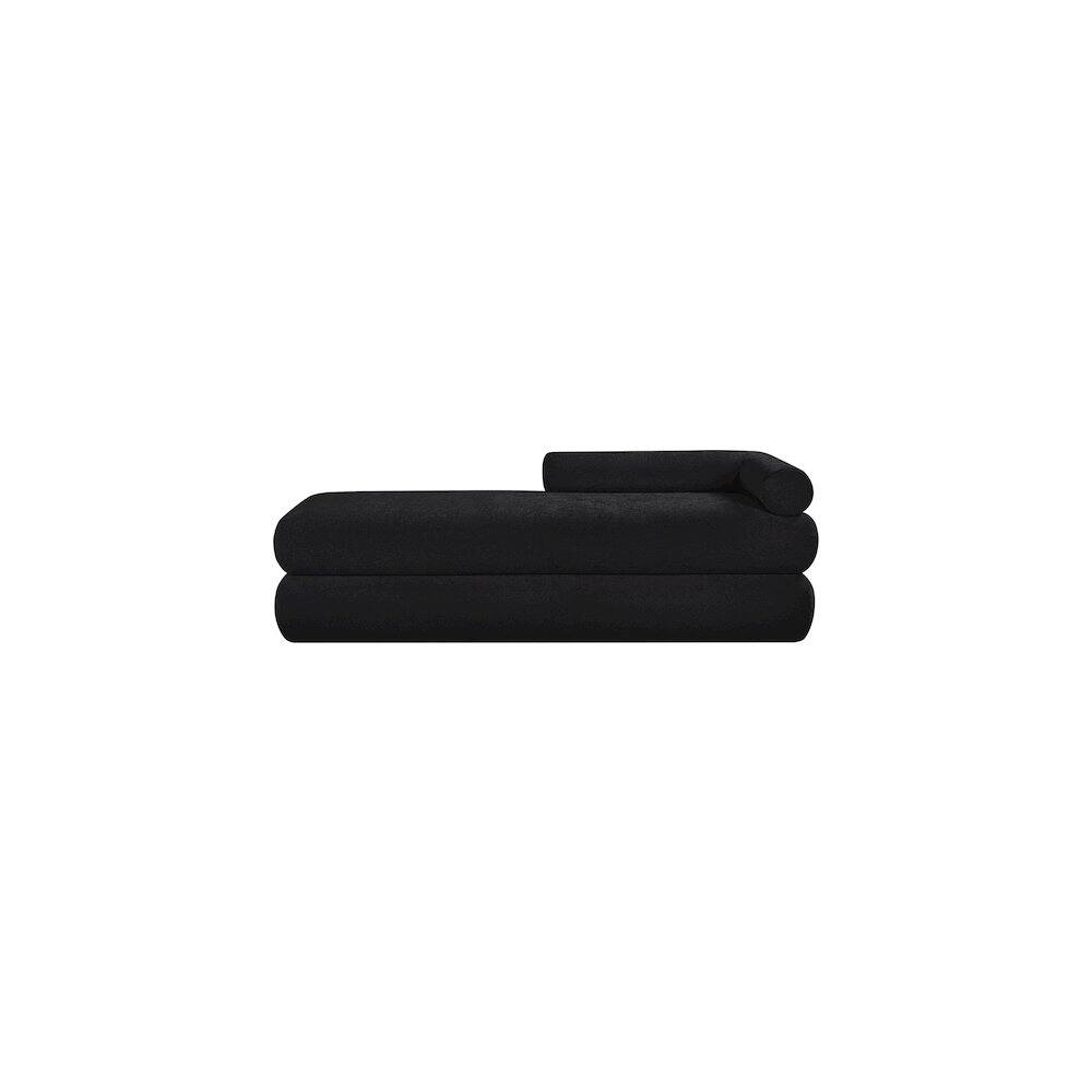 Alt View 2. Meridian Furniture - Kennedy Black Chenille Fabric Bench - Black.