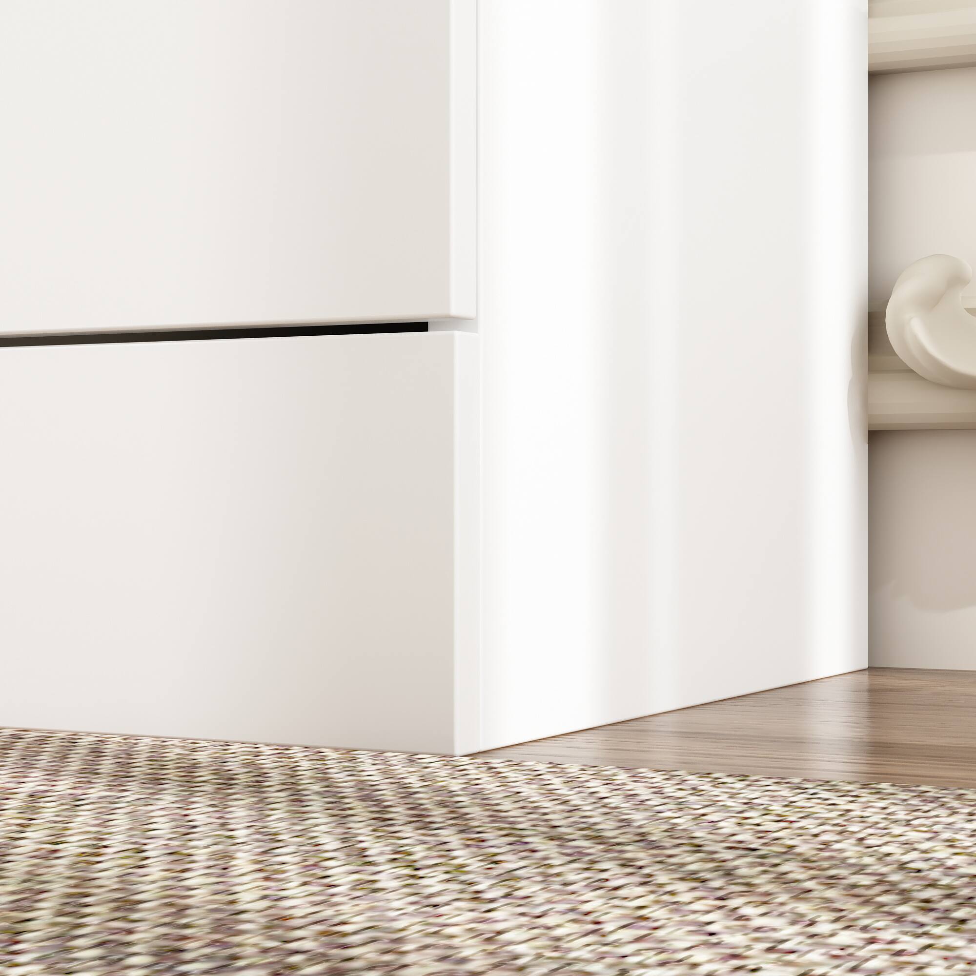 Alt View 5. FUFU&GAGA - Entertainment Center with Surround Design for 75 Inch TVs, Media Console with Adjustable Lighting Cable Management - White.