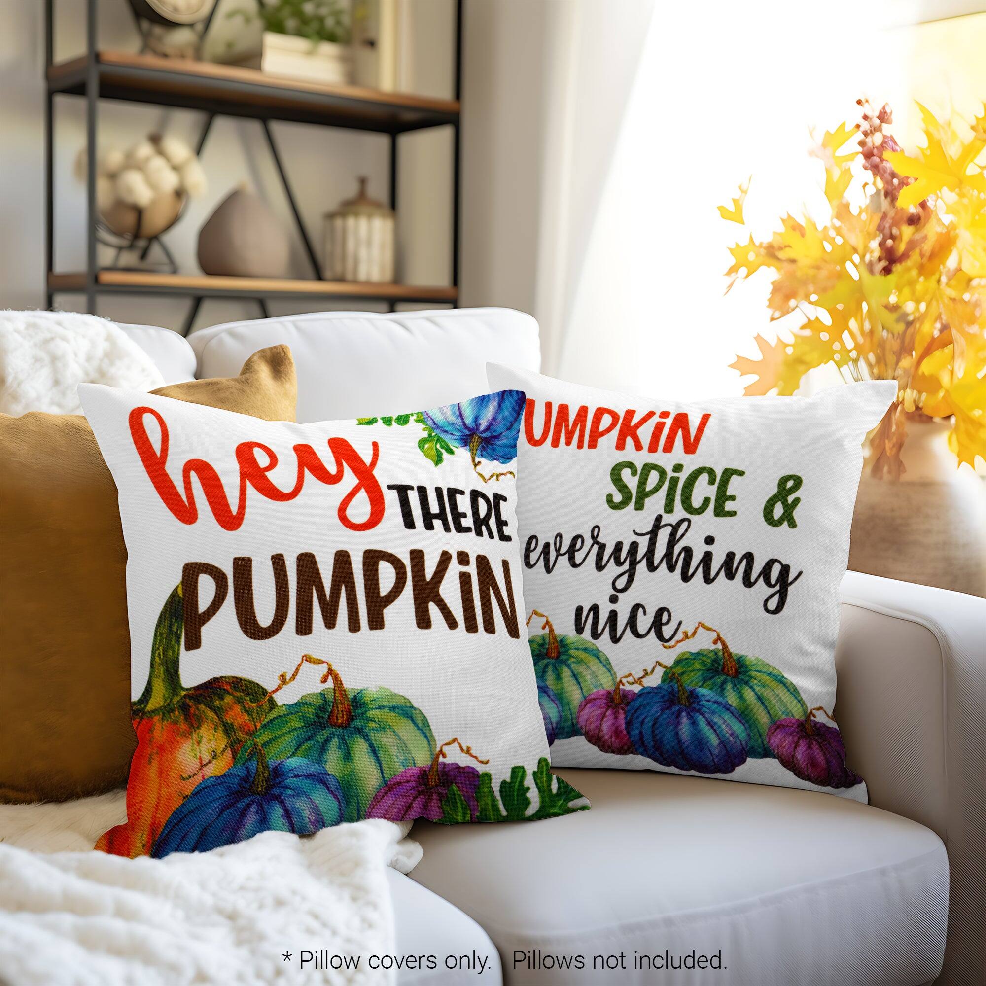 hey THERE SPiCE & PUMPKIN everything nice  
* Pillow covers only. Pillows not included.