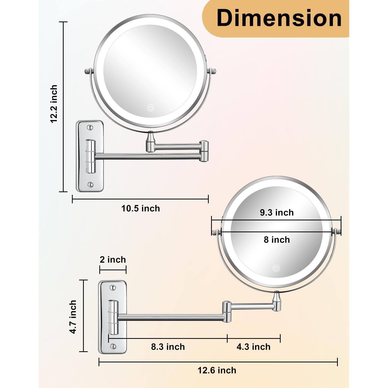 Dimension  
12.2 inch  
10.5 inch  
9.3 inch  
8 inch  
2 inch  
4.7 inch  
8.3 inch  
4.3 inch  
12.6 inch