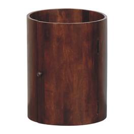 Artisan Furniture - Solid wood Winewood Round Side Cabinet, 3 Inside Shelves - Dark Brown