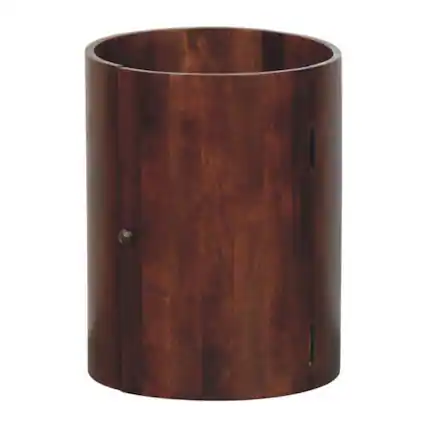 Front. Artisan Furniture - Artisan Furniture Solid wood Winewood Round Side Cabinet, 3 Inside Shelves, Dark Brown - Dark Brown.